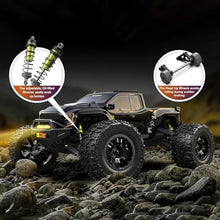 Load image into Gallery viewer, RIAARIO 1/10 Brushless RC Cars, Monster Truck, 50+ MPH, 4WD, Waterproof, Carbon Fiber, Black, Ages 8+