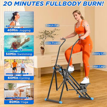 Load image into Gallery viewer, Stair Stepper for Home,Stair Climber Foldable,Large Pedal Vertical Climber Machine for Full-Body Workout,Steppers for Exercise at Home with 300LBS Loading Capacity (Two Handle-Black)