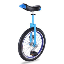 Load image into Gallery viewer, 20 Inch Wheel Outdoor Unicycle for Adults Beginner, Skidproof Butyl Mountain Tire & Height Adjustable Seat, Load-Bearing 300lbs (Blue)