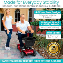 Load image into Gallery viewer, Vive 4 Wheel Mobility Scooter - Electric Powered Wheelchair Device - Compact Heavy Duty Mobile for Travel, Adults, Elderly - Long Range Power Extended Battery with Charger & Basket
