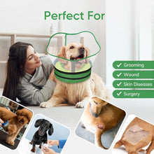 Load image into Gallery viewer, Sponge Dog Cone Collar, Dog Donut Collar After Surgery with Clear Shield, Adjustable Soft Cone for Dogs to Stop Licking-Comfy Cone for Large Medium Small Dogs (Kiwi,L)