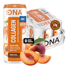 Load image into Gallery viewer, HYDRADNA- Sparkling Liquid Collagen Protein Water Drink Balanced Nutrients for Wellness - Sugar-Free - Keto-Friendly - No Gluten (12 Pack) Georgia Peach