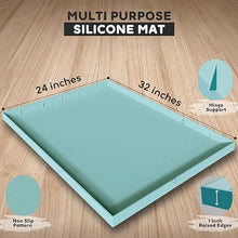 Load image into Gallery viewer, 32x24x1” XL Dog Food Mat - All Purpose Under Sink Liner, Washer and Dryer Covers for The Top, Silicone Griddle Mat for Blackstone - Raised Edges Dog Mat for Food and Water Prevent Spill, Waterproof
