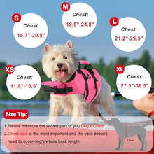 Load image into Gallery viewer, Dogcheer Dog Life Jacket with Zipper and Rescue Handle, Ripstop Puppy Life Vest with Chin Float for Swimming, Adjustable Swim Water Vest for Small Medium and Large Dogs-Pink,S