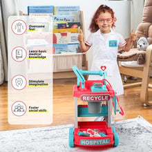 Load image into Gallery viewer, Liberry Doctor Kit for Toddlers Ages 3 4 5, Pretend Kids Doctor Playset with Cart, Costume and Stethoscope, Role Play Medical Toys Birthday Gift for Girls Boys (Red)