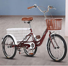 Load image into Gallery viewer, Adult Tricycle - 3 Wheel Bikes for Adults Shopping Tricycle for Adult 20'' Wheels Adult Tricycle 1-Speed 3 Wheel Bikes Pedal