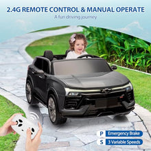 Load image into Gallery viewer, Kids Ride On Car 24V 2-Seater SUV Licensed Chevrolet Blazer Battery-Powered Electric Vehicle w/Parent Remote Control | Black