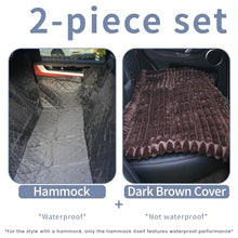 Load image into Gallery viewer, CoSofSLIP Dog Car Seat Cover 2 Piece Seat Waterproof Hammock and Dark Brown Cover,Scratch Proof Nonslip Back Seat Pet Bed Mat for Travel Durable Soft Back Seat Covers for Cars Trucks and SUVs