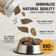 Load image into Gallery viewer, Dog Chits Beef Lung Fillets Dog and Puppy Treats – All Natural Chews for Dogs – Grain-Free, High-Protein, Low Fat Single Ingredient Dog Treat – Ideal for All Dogs – Large, 10 oz – Made in USA