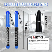 Load image into Gallery viewer, Weighted Ropeless Battle Rope, Heavy Duty Battle Sticks, Portable Fitness Equipment for Home Gym, HIIT, Cardio & Full Body Strength Training for Men & Women (Ropeless Blue)
