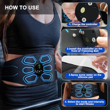 Load image into Gallery viewer, Gnisang FDA Cleared - MHD TENS Muscle Stimulator Electronic Abs Muscle Toner Ab Machine Trainer for Abdomen Easy Abs Muscle Stimulation and Activation, Home Gym Use Black1