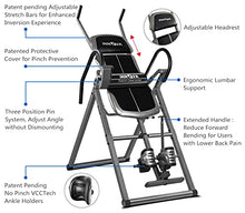 Load image into Gallery viewer, Innova ITX1200A Inversion Table with Adjustable Stretch Bars for Optimal Slope Inversion and Full Body Stretch, Silver/Black