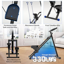 Load image into Gallery viewer, HIKEDIN Stair Stepper Vertical Stair Master with Optional Resistance Bands Adjustable Handlebar & Pedals Climber Exercise Machine for Full-Body Workout, New Version (Black)