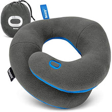 Load image into Gallery viewer, BCOZZY Kids Travel Neck Pillow (3-7 Y/O)- Patented Soft Toddler Pillow for Head & Chin Support in Car Seat, Airplane, and Road Trip Sleeping. Adjustable Size. Fully Washable. Carry Bag. Small, Gray