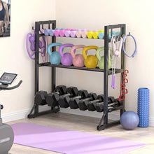Load image into Gallery viewer, 3-Tier Adjustable Dumbbell Rack Stand - Heavy-Duty Carbon Steel Weight Storage Organizer(dumbbell rack stand only)