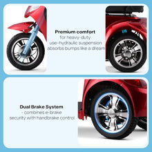 Load image into Gallery viewer, Super Large Electric 3 Wheel Mobility Scooters, Heavy Duty 800W Wheelchair Device, 25 Miles Long Range, All Terrain Mobility Scooter,Speed Adjust, Remote Key,Receive Ready to Ride (3 Wheel-red)