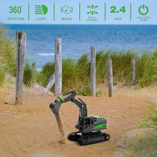 Load image into Gallery viewer, IQKidz Remote Control Excavator Toys for Boys 4-7 Yrs Old - Metal Shovel Construction Vehicles with Light Sound,