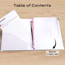 Load image into Gallery viewer, XKDOUS Important Document Organizer with 9 Pockets, Aesthetic Folio Folders 3-Ring Accordion Storage Binders Linen Expanding File Folder for A4 Papers, Documents and Files