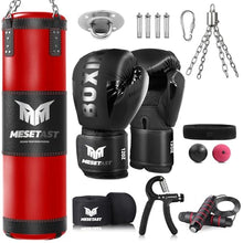Load image into Gallery viewer, Mesetast Punching Bag for Adults, 4ft Heavy Boxing Bag Set with 12 OZ Gloves for MMA Karate Kickboxing Boxing - Unfilled