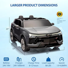 Load image into Gallery viewer, Kids Ride On Car 24V 2-Seater SUV Licensed Chevrolet Blazer Battery-Powered Electric Vehicle w/Parent Remote Control | Black