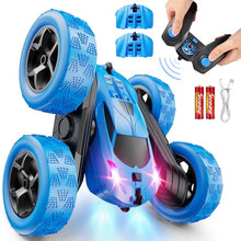 Load image into Gallery viewer, QUNREDA Remote Control Car, RC Cars Toys for Kids Ages 6-12, 4WD Stunt Car with LED Lights