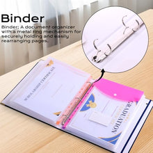 Load image into Gallery viewer, XKDOUS Document Organizer Linen Folio Folders with 9 Pockets, 3-Ring Accordion Storage Binders Expanding File Folder for Important Papers, End of Life Planner Book, in Case If I Die File Folder