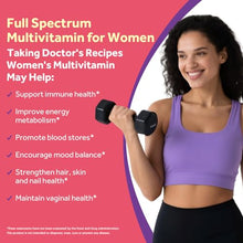 Load image into Gallery viewer, Doctor's Recipes Women’s Multivitamin, Complete Methylated Multivitamins, Vitamin A, C, D, E, B12, Iron, Inositol & Superfood, Hair Growth, Immune, Energy, Blood, Ages 18+, Easy to Swallow, 60 Tablets