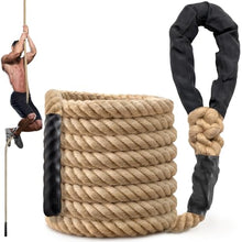 Load image into Gallery viewer, Climbing Rope Gym Workout - 15FT Heavy Duty Jute Thick Ropes for Adults Strength Training Outdoor Tree Swing Indoor Home Fitness Exercise - 1.5 Inch