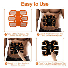 Load image into Gallery viewer, Electronic Muscle Stimulator, Abs Stimulator, EMS Abdominal Muscle Stimulator,Muscle Trainer,USB Rechargeable Gear for Abdomen/Arm/Leg, Ab Stimulator Equipment for Men Women,12 Free Gel Pads