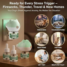 Load image into Gallery viewer, Calming Diffuser for Dog, Pheromone Plug-in Set (2 Diffusers & 6 Refill 48ml) for Dog Anxiety Relief, Reduces Barking, Aggression, Destructive Behavior, Fireworks Fear, 180-Day Dogs Calming Diffuser