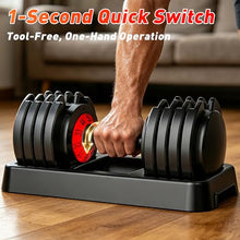 Load image into Gallery viewer, 25/55lb Adjustable Dumbbell Set of 2, 5-in-1/10-in-1 Free Weights with Anti-Slip Texture Handle for Exercise, Fitness Equipment Set for Home Gym Strength Training, Suits Both Men and Women(Red 55LBS Pair)
