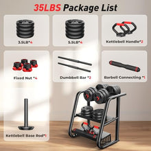 Load image into Gallery viewer, FITPLAM Adjustable dumbbell set,20/35/45/55/70/90lbs Free Weights set with upgraded nut, 5 in 1 Weight Set