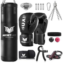 Load image into Gallery viewer, Mesetast Punching Bag for Adults, 4ft Heavy Boxing Bag Set with 12 OZ Gloves for MMA Karate Kickboxing Boxing - Unfilled