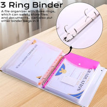 Load image into Gallery viewer, XKDOUS Aesthetic Document Organizer Linen Folio Folders with Pockets, 3-Ring Accordion Storage Binders Expanding File Folder for Important Papers, Documents and Files