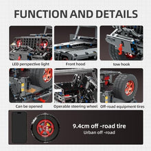 Load image into Gallery viewer, Black Warrior Building Kits, 1/8 Scale Pickup Truck Car with Remote Control Lights