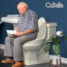 Load image into Gallery viewer, Ccbello ELONGATED toilet seat risers for seniors, Slow Close, Elevated toilet seat, Heavy Duty, Never Loosen, Raised toilet seat elongated bowl, Almond/Bone(18.5”)