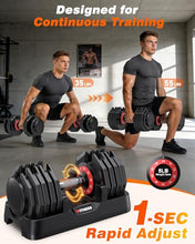 Load image into Gallery viewer, Rendpas Adjustable Dumbbells Set of 2, 1-Sec Adjustable Weights Dumbbells Set, 10 in 1 Dumbbell Set with Anti-Slip Texture Handle, Weight Set For Home Gym Suit both Men and Women