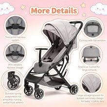 Load image into Gallery viewer, Cool Kids Superb Lightweight Travel Stroller, Auto Fold Buggy Fold Buggy Gray