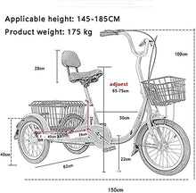 Load image into Gallery viewer, Adult Tricycle - 3 Wheel Bikes for Adults Shopping 16 Inch Adult Tricycle 3 Wheel Bike with Large Basket Seniors Trike