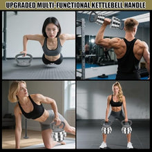 Load image into Gallery viewer, PHOEROS Adjustable Kettlebell Handles max load 44lbs compatiable with PHOEROS 44/66/88 LBS weights set, DUMBBELL PLATES THAT HAVE AN INNER DIAMETER FROM 0.98-1.56 INCHES. Max load 44lbs .(not includes Plates )
