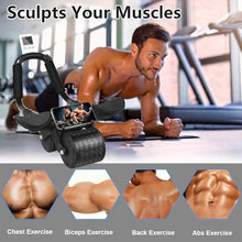 Load image into Gallery viewer, 2026 Upgraded Ab Roller Wheel with Knee Mat &Timer - Automatic Rebound Abdominal Wheel with Elbow Support