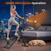 Load image into Gallery viewer, Stair Stepper for Home,Vertical Climber Step Machine with Stable Triangular Frame, 3-Level Handrail Height & Resistance & Pedal Adjustment,LCD Monitor, Device Holder, Smooth Motion, 300 LBS Black