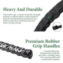 Load image into Gallery viewer, Black Battle Ropes - 1.5in x 30ft Heavy Workout Rope for Home Gym