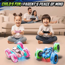 Load image into Gallery viewer, Hamdol Upgraded RC Car for Kids, 360° Rotating Double Sided Stunt Vehicle with Headlights