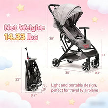 Load image into Gallery viewer, Cool Kids Superb Lightweight Travel Stroller, Auto Fold Buggy Fold Buggy Gray