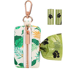 Load image into Gallery viewer, ARING PET Dog Waste Bag Dispenser, Cotton Doggy Poop Bags Holders Attach to Any Leashes, Portable Washable Leaf Pattern Pet Waste Pouch Dispenser with Metal Zipper