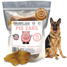 Load image into Gallery viewer, Dog Chits Pig Ears for Dogs – 100% Natural Baked Pig Ear Dog Treats & Training Chews – High Protein, Lower Fat, Grain-Free – Great for Puppies, Dental Support – Medium Size, 15 Pack – Made in USA