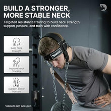 Load image into Gallery viewer, DMoose Fitness Neck Harness Plus for Weight Lifting - Soft Padded Head & Chin Strap with 30" Heavy Duty Steel Chain, 2 Bands & Door Anchor - Neck Exerciser & Strengthener (Neck Harness Plus)