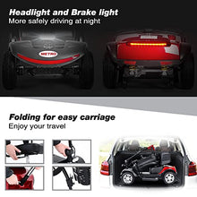 Load image into Gallery viewer, Metro Mobility 4 Wheel Powered Mobility Scooters for Seniors - 300 lbs Capacity Folding Mobility Scooter for Adults - Long Range Power Extended Battery with Thickened Seat and Front LED Light - Red