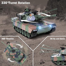 Load image into Gallery viewer, Supdex 1:18 RC Tank, 2.4Ghz M1A2 Remote Control Tank Model Toys, 15 Channel Battle Army Toy
